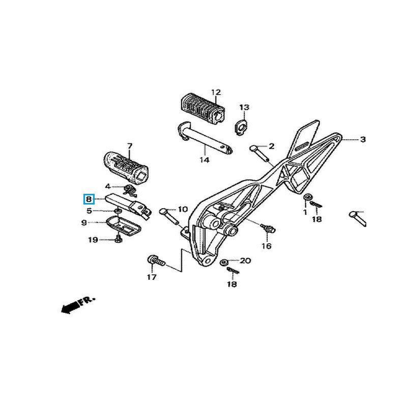50635MAK000  Right Main Step Honda XL-650V/700V Transalp
