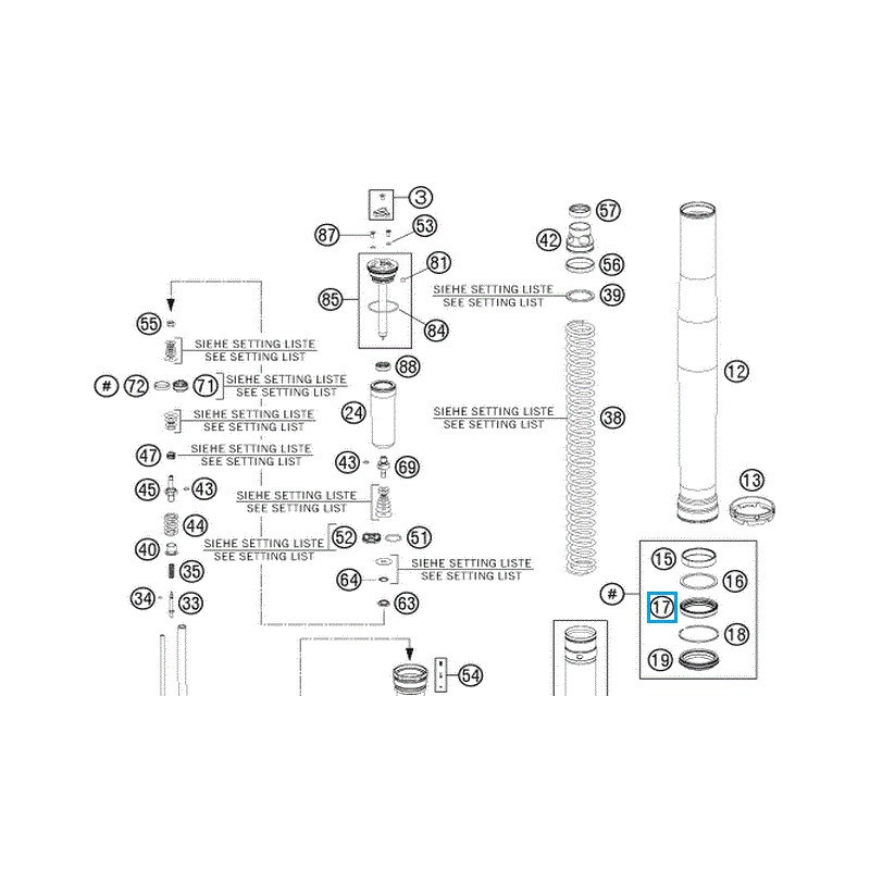 48600347  Τσιμούχα Εμπρ. Ανάρτησης WP 48mm KTM EXC '08-'11 SX '07-'11