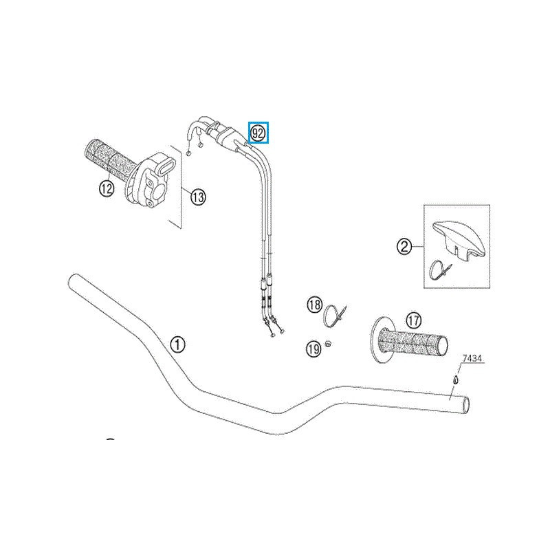 78102091100  Ντίζα Γκαζιού Σετ KTM SXF-250-350-450