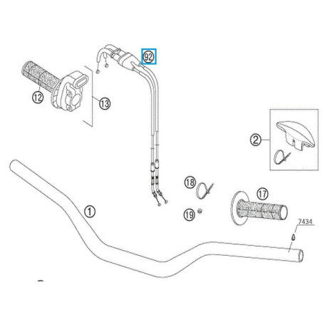 78102091100 Throttle Cable 'Open-Close' KTM SXF-250-350-450