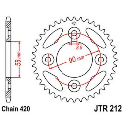 JTR212.37  JT Rear Sprocket Honda AFS-110 Wave (37t.)