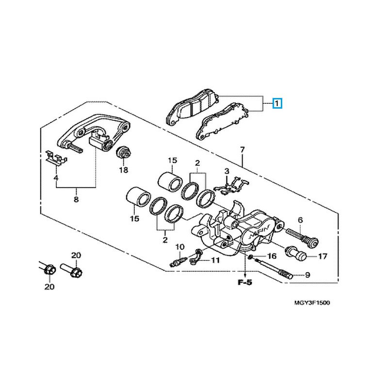 06435MGY641  Rear Brake Pads Honda Crossrunner 800