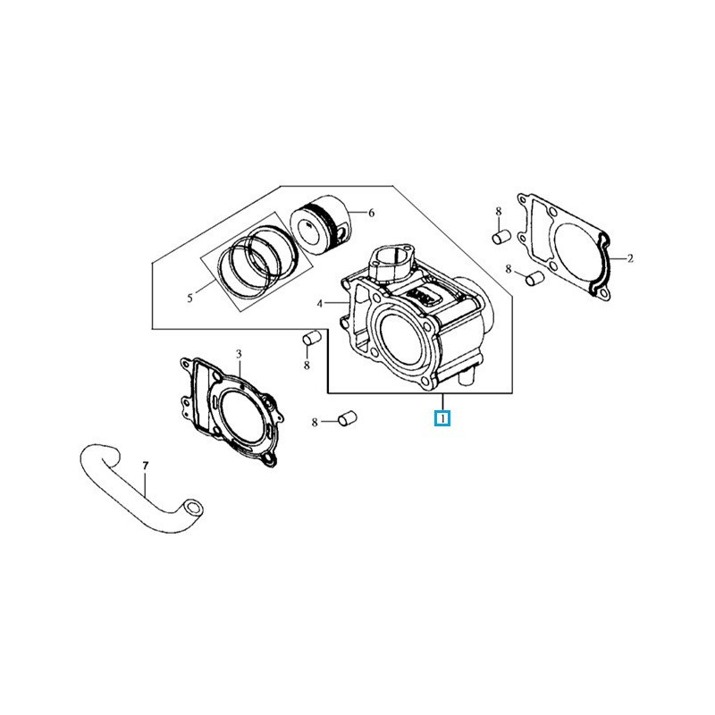 12100HLA010A  Κυλινδροπίστονο Σετ  Sym Joyride-200 EFI HD-200 EFI