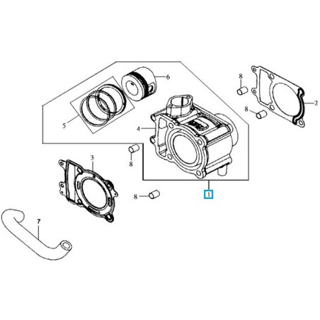 12100HLA010A  Κυλινδροπίστονο Σετ  Sym Joyride-200 EFI HD-200 EFI