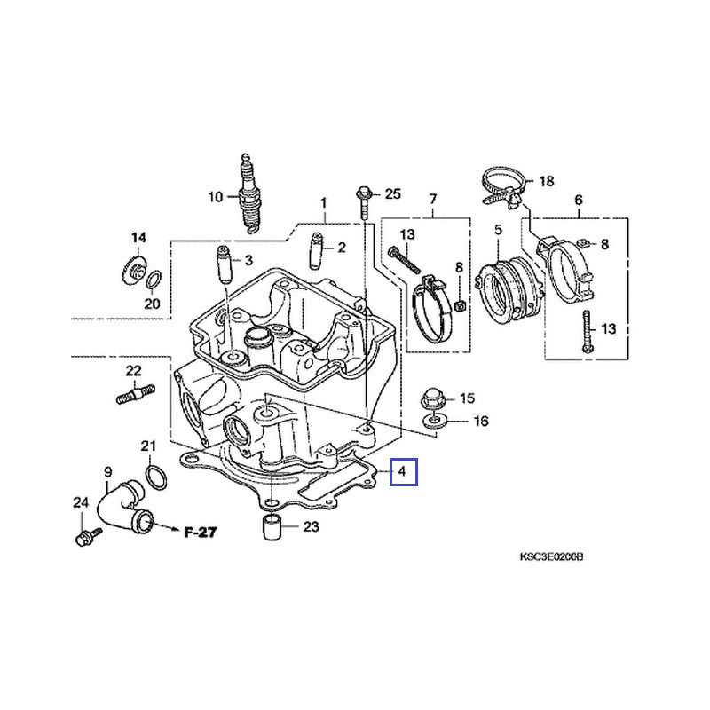 12251KRN731  Φλάντζα Εκρήξεως Honda CRF-250R '05-'09 CRF-250X '07-'13