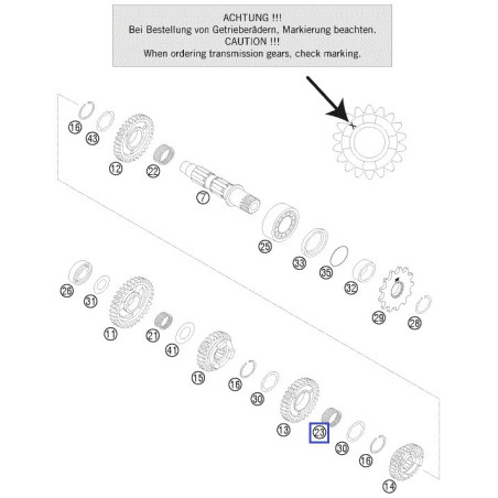 0405222613  Needle Bearing KTM EXC-250-300