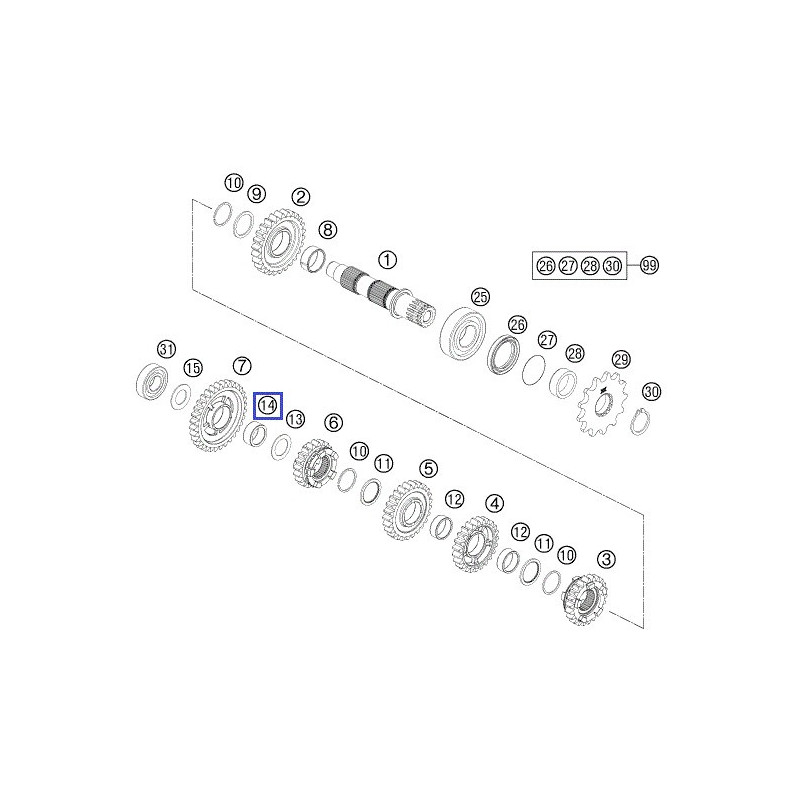 0405202612  Needle Bearing KTM EXC-250-300