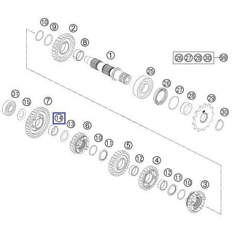 0405202612  Needle Bearing KTM EXC-250-300