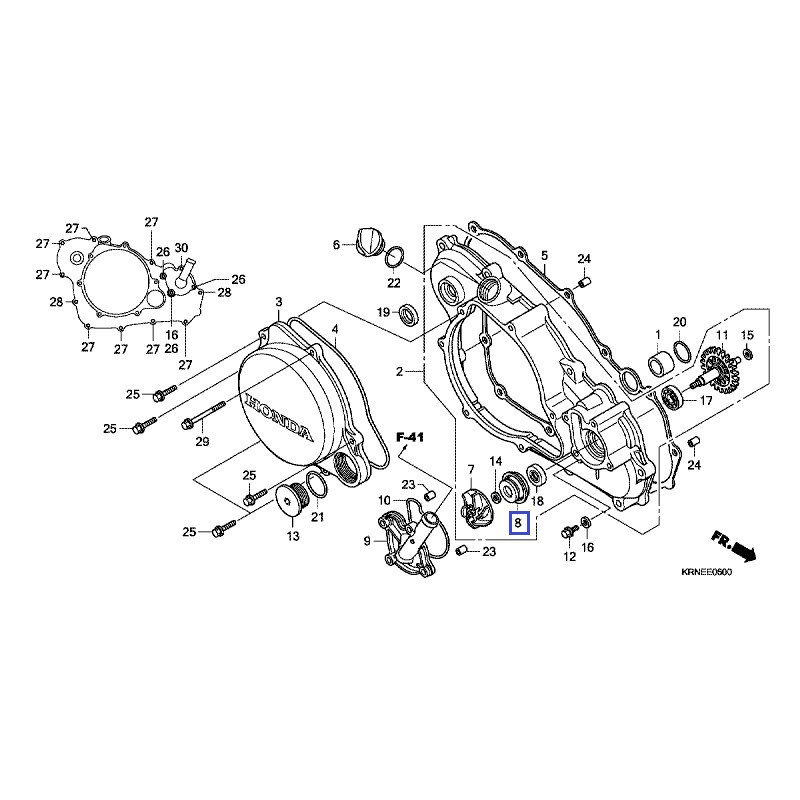 19217KRNA40  Τσιμούχα- Μηχανική Αντλίας Νερού Honda CRF-250R '10-'11 CRF-450R '11-'12