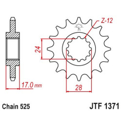 JTF1371.15   JT Front Sprocket Honda CB-600 Hornet '98-'06