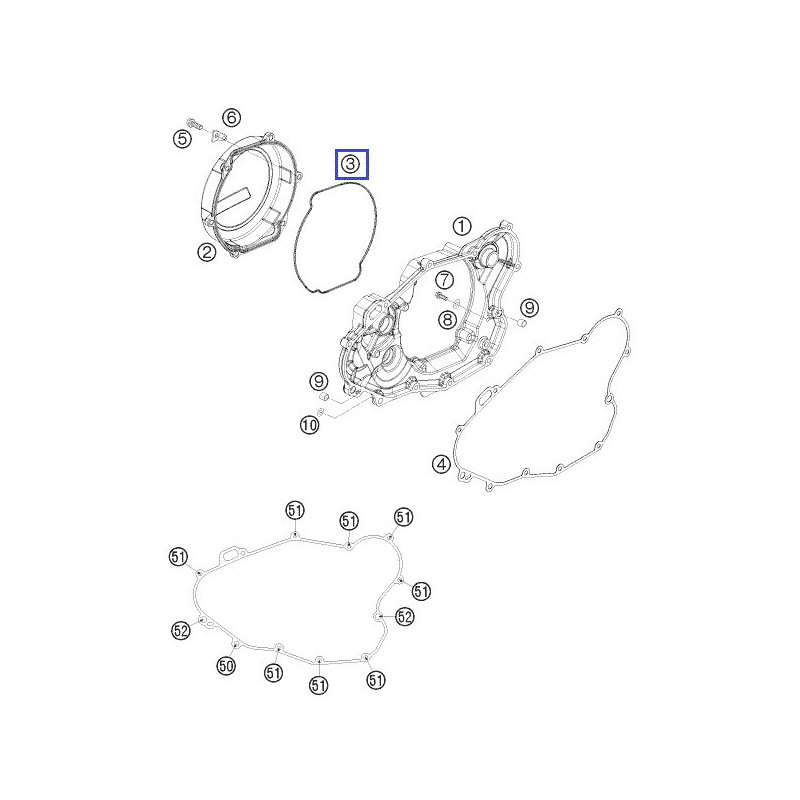 78030027000  Gasket Outer Clutch Cover KTM EXC-400-450-530 '08-'11