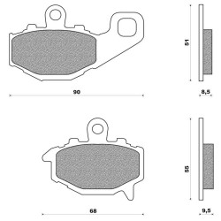 687LS  SBS Τακάκια Οπίσθια Kawasaki ZX6R  Z-750