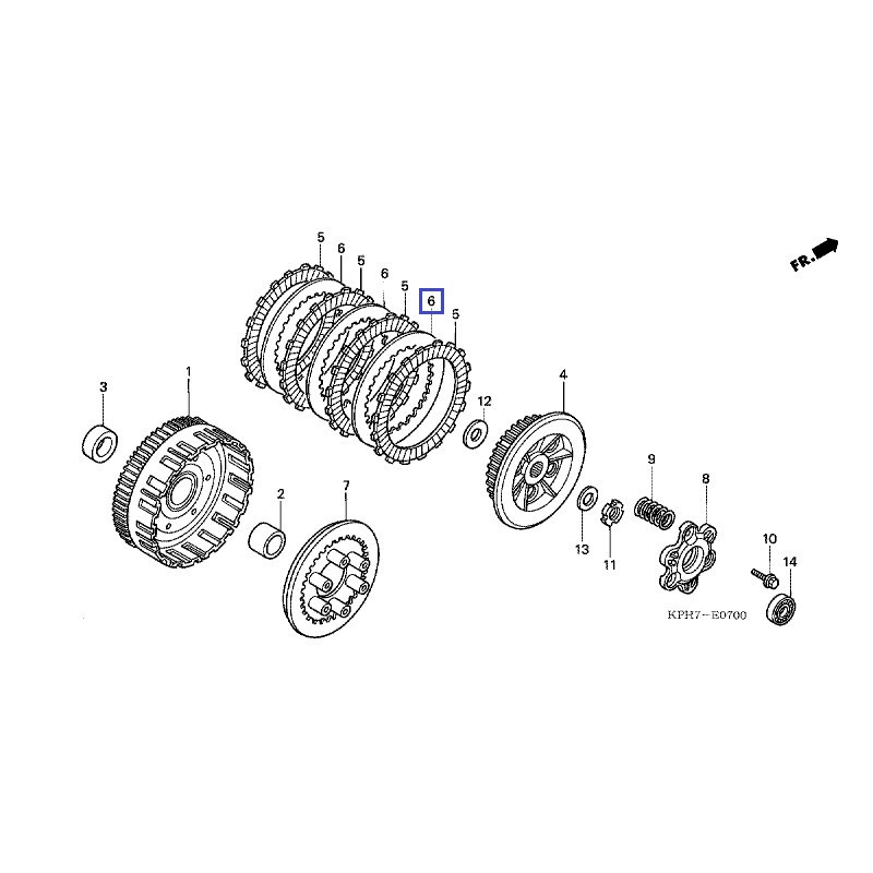 22321KE8000  Δίσκος Συμπλέκτη Μεταλλικός Honda ANF-125 Innova '03-'06