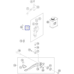 77013060044  Rear Brake Cylinder Cpl. KTM EXC '13-'18 SX '12-'18