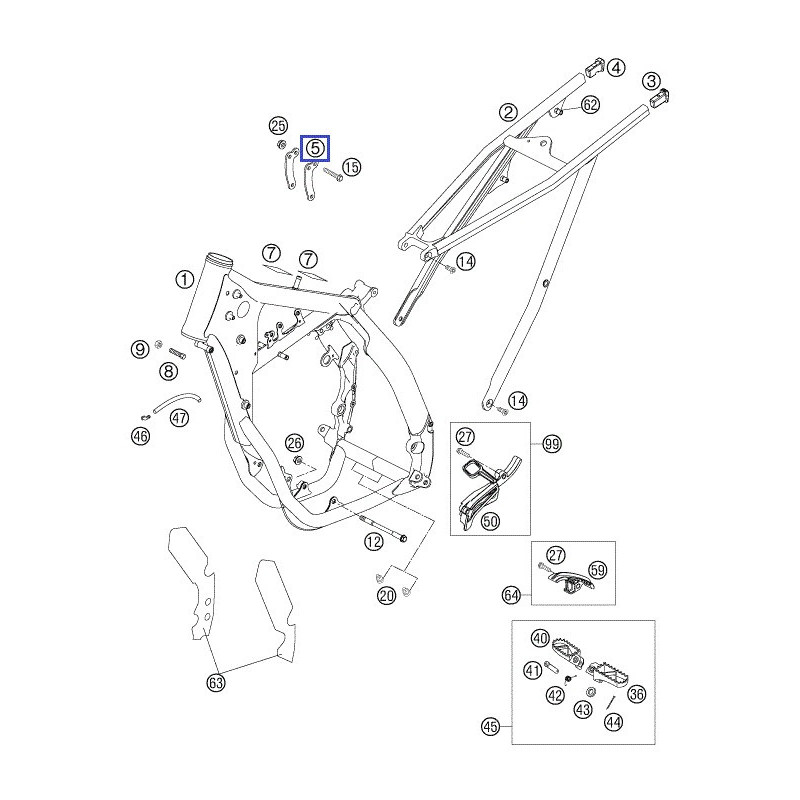 77303013000  Engine Brace KTM SX-F 450 '07-'08
