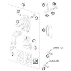 54613205000  Front Brake Caliper Repair kit KTM EXC '98-'09 SX '98-'08