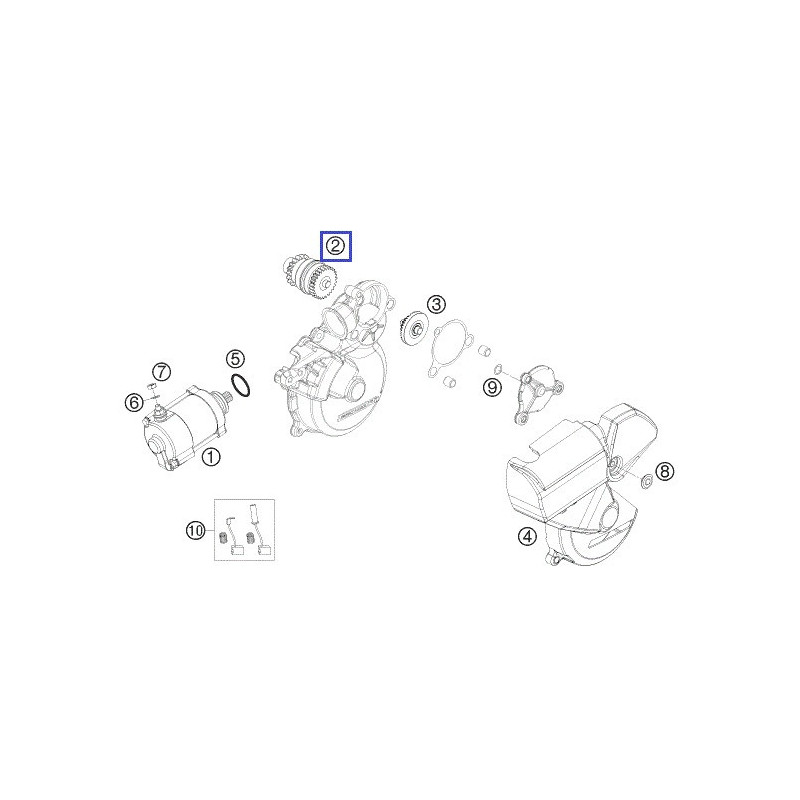 55140026400  Κόμπλερ Μίζας KTM EXC-250-300 '15-'16