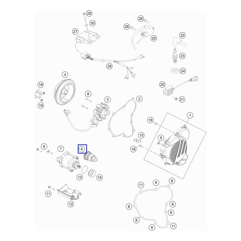 55440126000  Κόμπλερ Μίζας KTM EXC-250-300 2017-2018