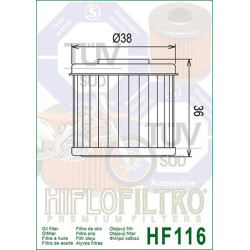 HF116  HIFLO Φίλτρο Λαδιού  Honda CRF-150/250/450 