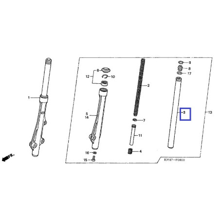 51410KPHE21  Front Fork Pipe Honda ANF-125i Innova '07-'12