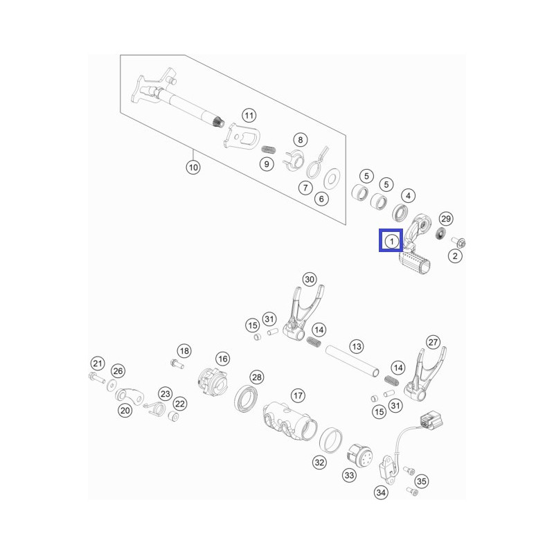 79434031100  Πετάλ Ταχυτήτων KTM SX-F 450 '17-'19