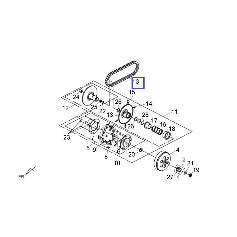 1B01L6C01   Drive Belt Sym MaxSym 600i