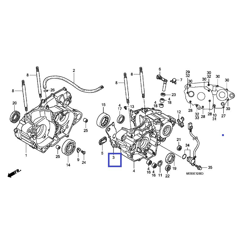 11191MEN850  Gasket Crankcase Honda CRF-450R '06-'08