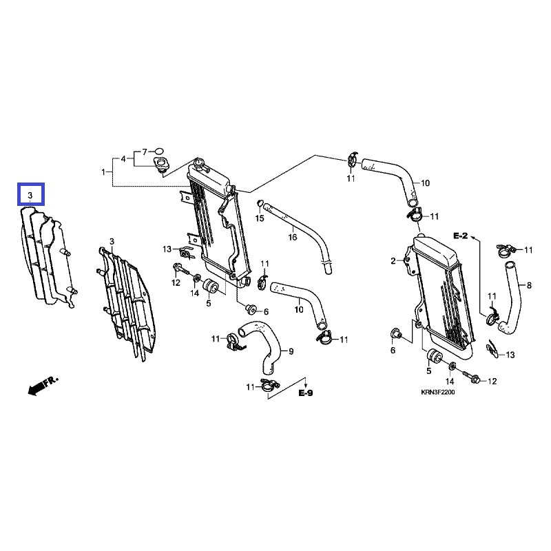 19033KRN850  Γρίλια Ψυγείου Honda CRF-250R '06-'09
