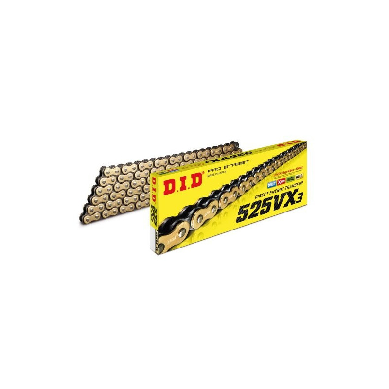 DID  Drive Chain Gold X'Ring 525-124 links