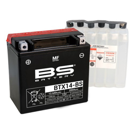 BTX14BS   BS Battery YTX14-BS Honda XRV-750 Africa Twin