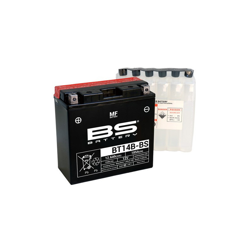 BT14BBS   BS Battery YT14B-BS Yamaha Fazer-1000 FJR-1300 XJR-1300