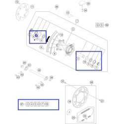 A46010015010  Rear Wheel Repair Kit KTM SX/SX-F '23-'24