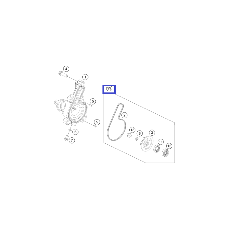 90135055210  Σετ Επισκευής Αντλίας Νερού KTM Duke 125-200-250-390