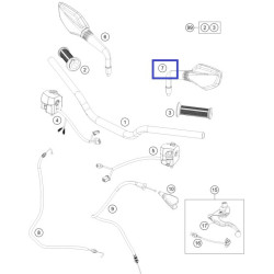 90112040000  Καθρέφτης Αριστερός KTM Duke-125/200/390 '11-'16
