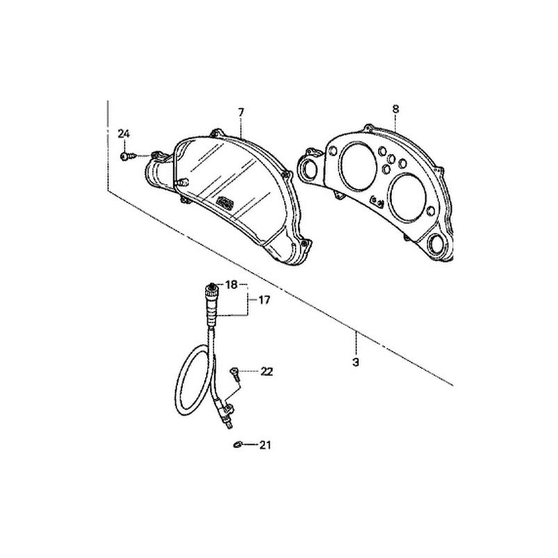 44830MAW760  Honda XL-650V Ντίζα Κοντέρ