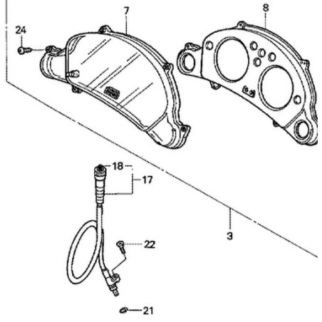 44830MAW760 Honda XL-650V Speedometer Cable