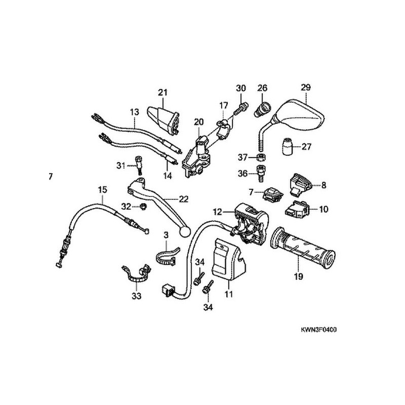 53178KWN930 Honda PCX-125 Μανέτα Αρ. Οπίσθιου Φρένου 