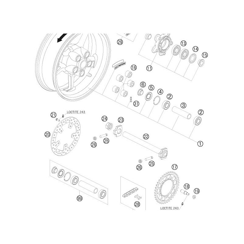 61010060000  Δισκόπλακα Οπίσθια KTM Duke-690  SMT-990