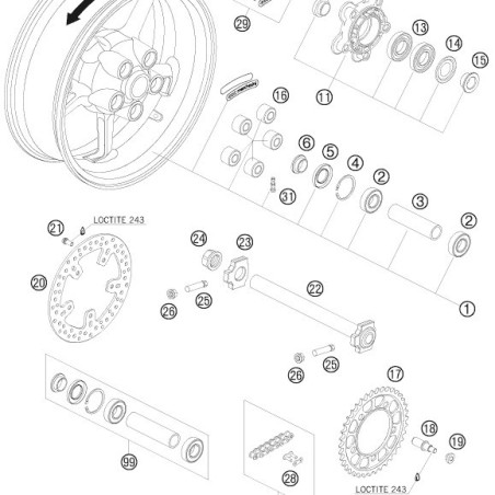 61010060000  Rear Brake Disc KTM Duke-690  SMT-990