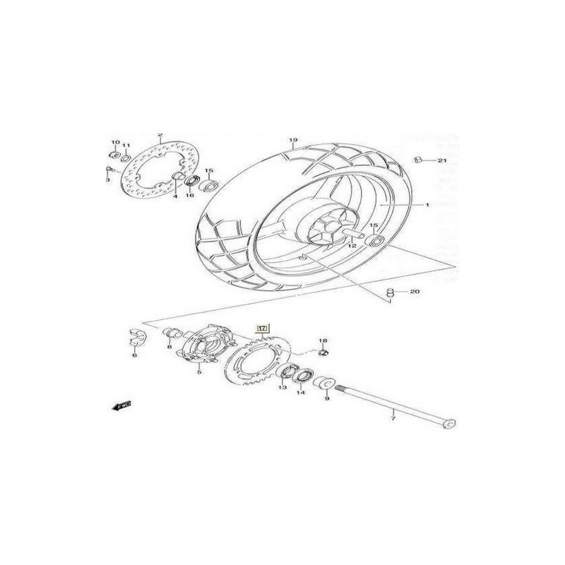 6465135F00  Rear Wheel Damper Suzuki DL-1000 V-Strom