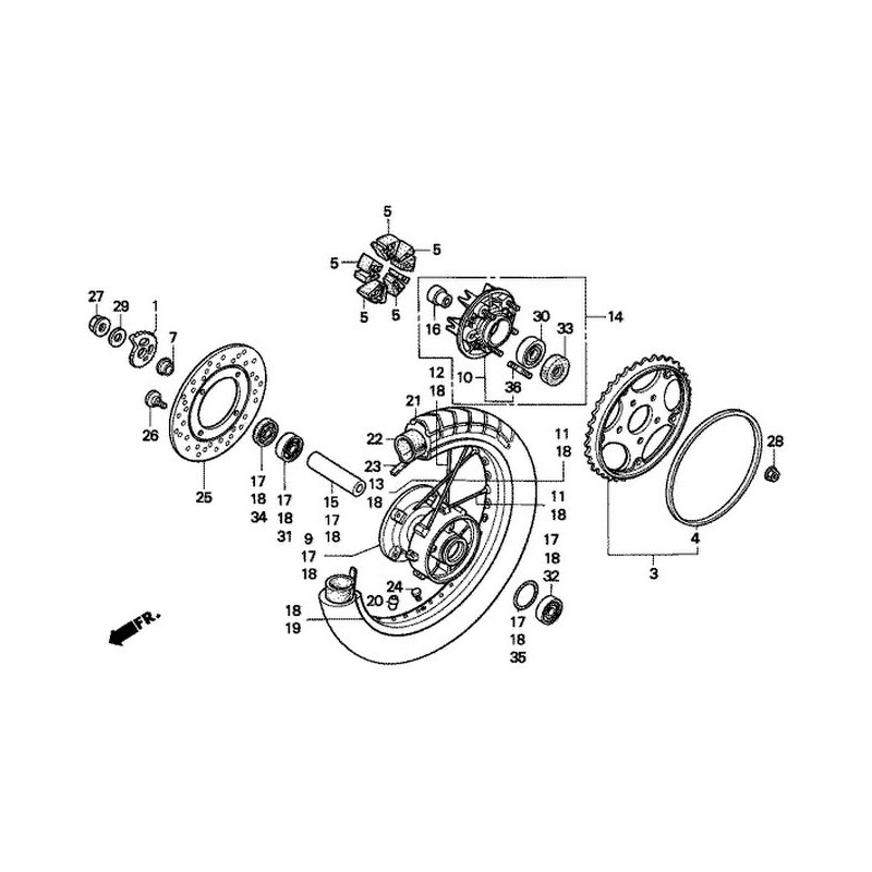 91252KCY671  Τσιμούχα Τροχού 25x40x7 Honda XRV-NX-XR