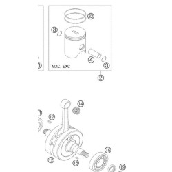 54630207100 I  Πιστόνι KTM EXC-250 '00-'05 Group I