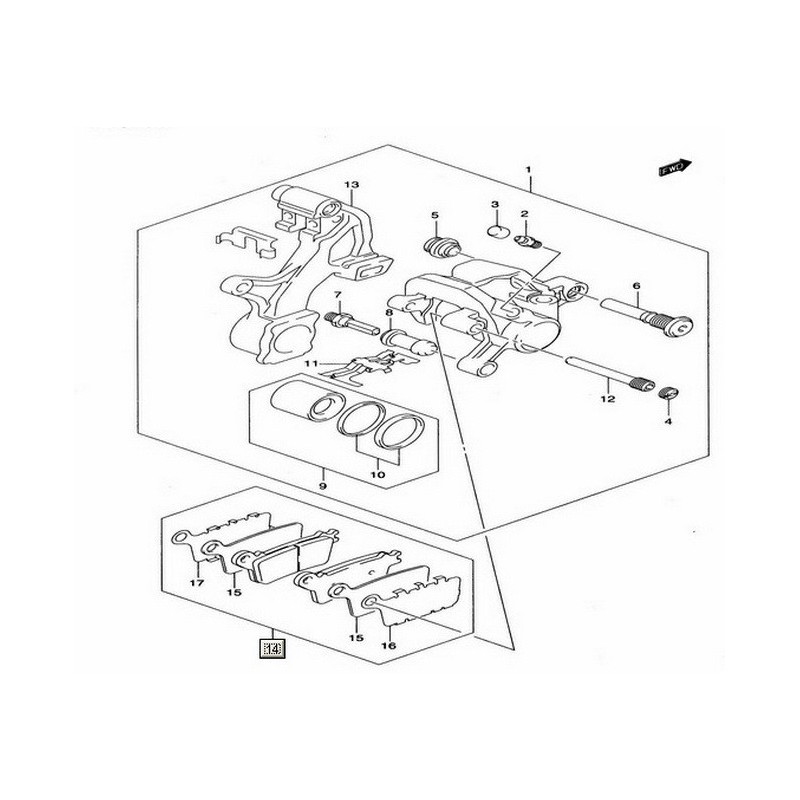 6910047820 Τακάκια Οπίσθια Suzuki GSXR-1000 '09-'11