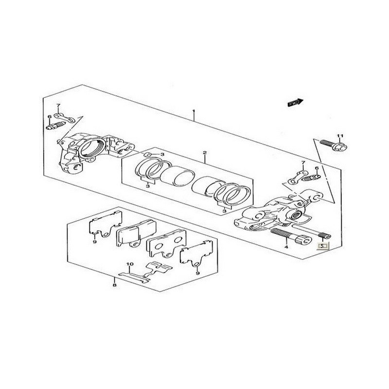 6910018810 Τακάκια οπίσθια Suzuki GSXR-1000 '03-'04