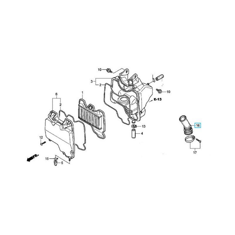17253KPH700  Εισαγωγή Φίλτρου Αέρος Honda ANF-125 i Innova '07-'10