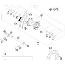77310085044  Spindle Rear Wheel KTM EXC-SX-SXF