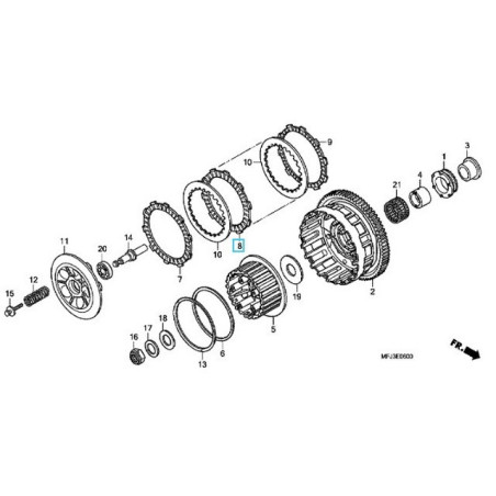22201MFJD00 Clutch Friction Disk Honda CBR-600RR CBF-600 ABS Hornet-600 ABS