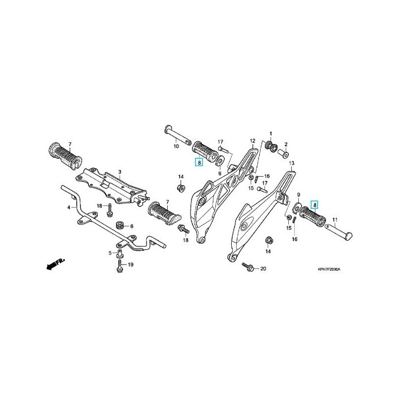 50710GN5830  Rubber Footrest Pillion Honda ANF-125 Innova