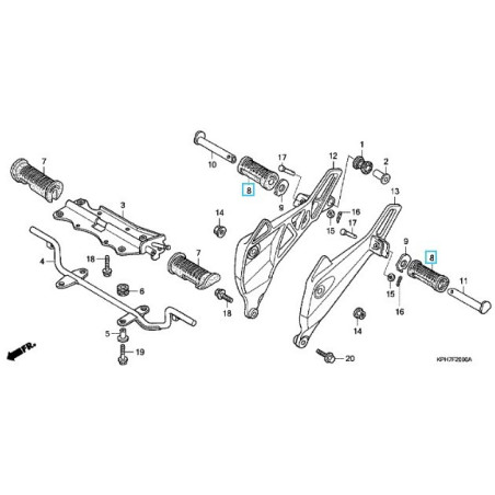 50710GN5830  Λάστιχο Μαρσπιέ Συνεπιβάτη Honda ANF-125 Innova
