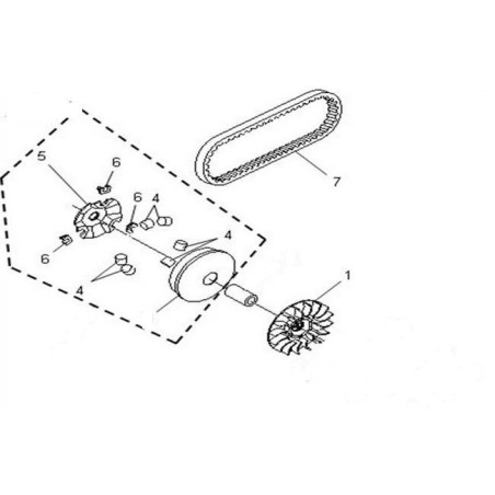 22102M92000  Φτερωτή Εμπρός Φυγοκεντρικού Sym VS-125-150 Symphony-125-150